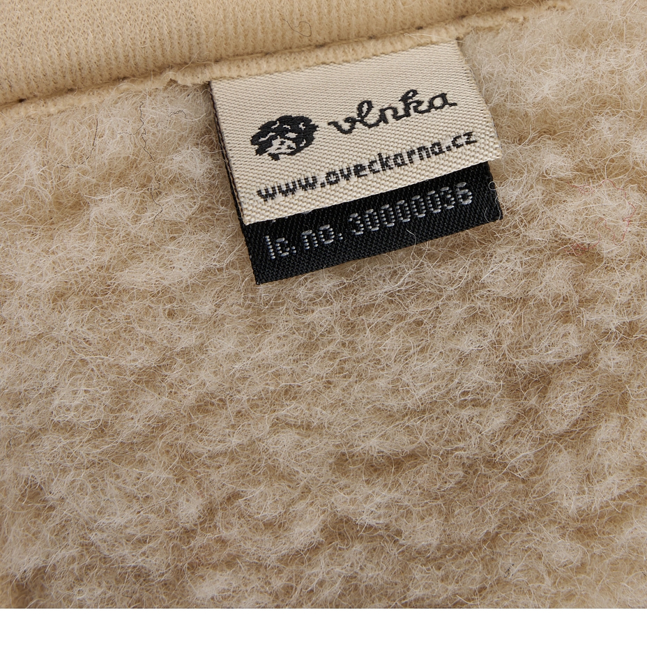 Baby wool wrap footmuff with hood beige