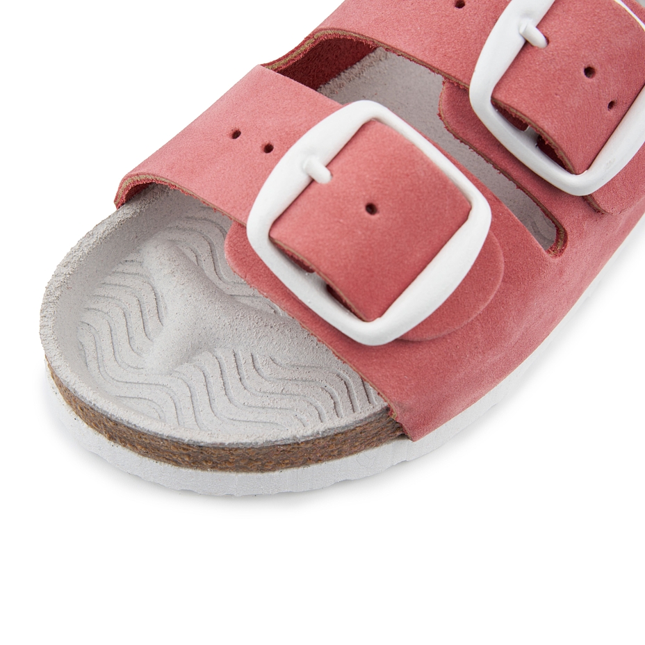 Children's cork leather sandals, pink