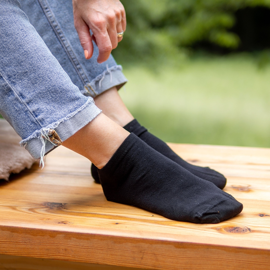Cotton Ankle Socks Black