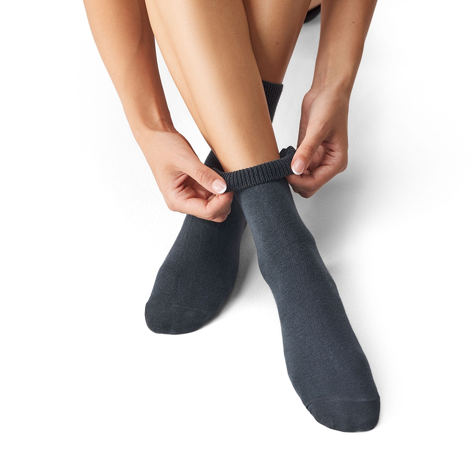 Loose Top Cotton Socks Dark Grey