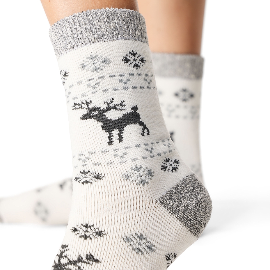 Merino Wool Socks Grey Deer