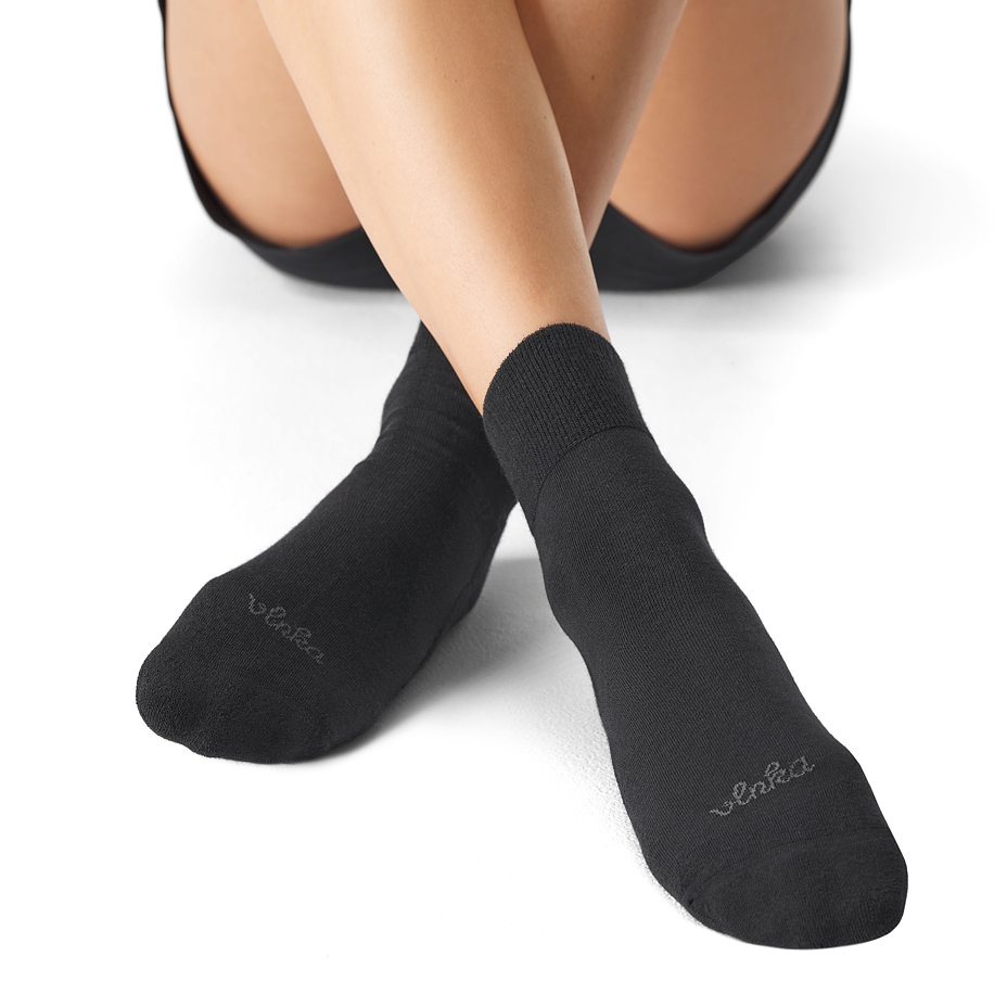Cotton socks with soft sole Black