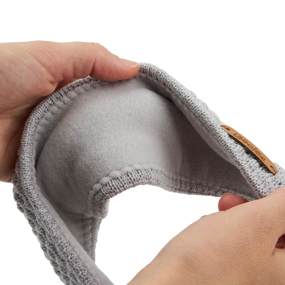 Woolen Headband Lined Moni Light Gray