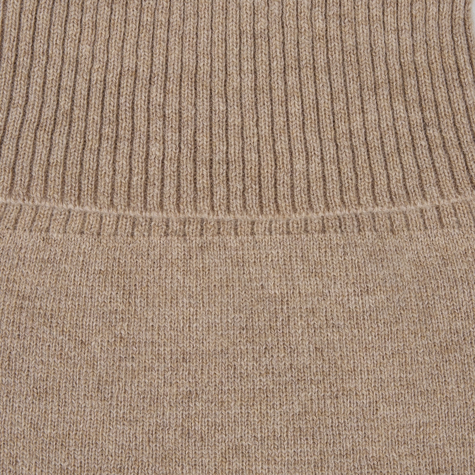 Children's Wool Neck Warmer Turtleneck Merino with Cashmere Brown
