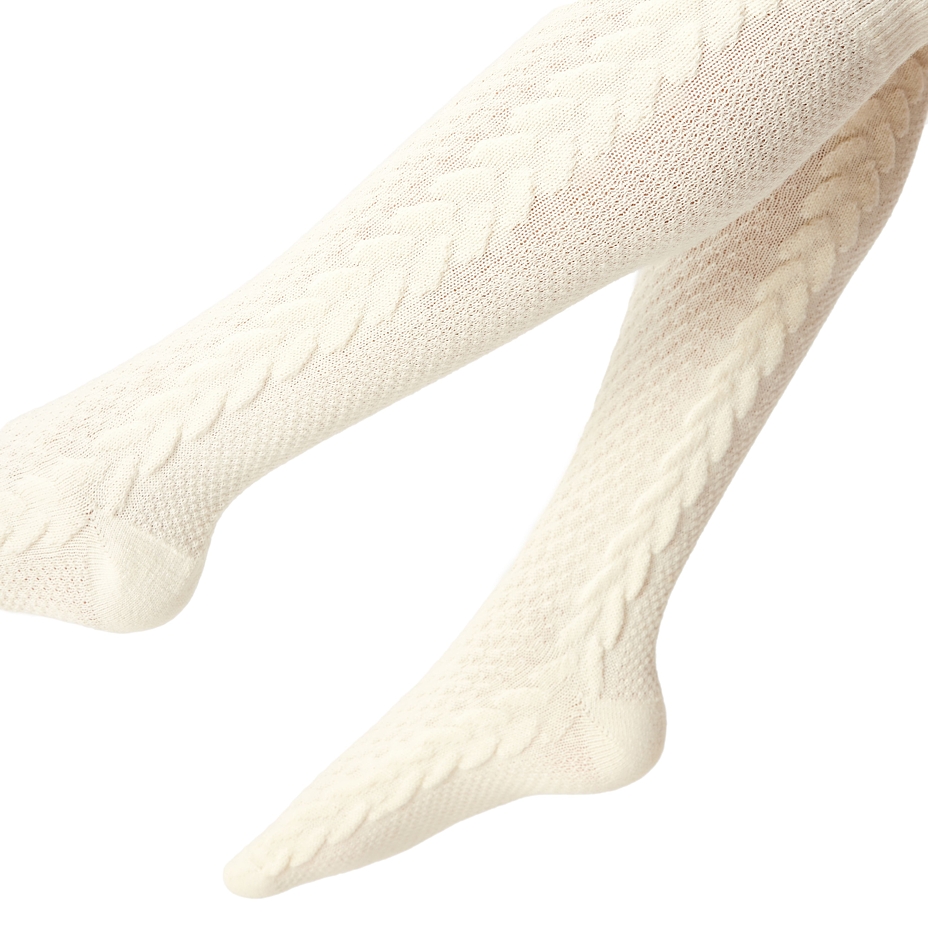 Traditional Knee-high Socks with Merino Sheep Wool White