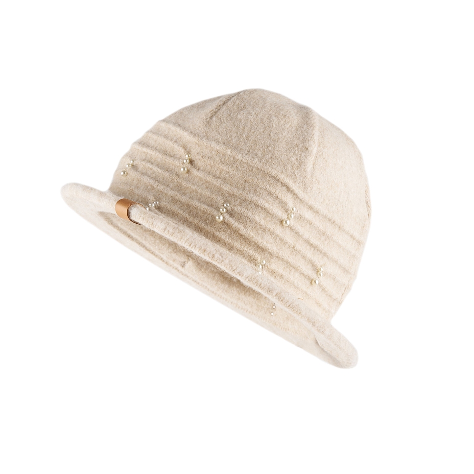 Women's Hat with Sheep Wool Natural