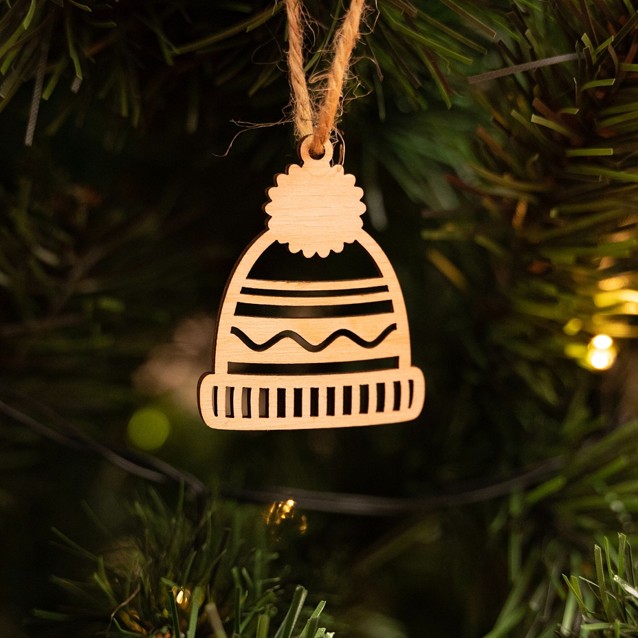 Set of wooden Christmas ornaments 5 pcs