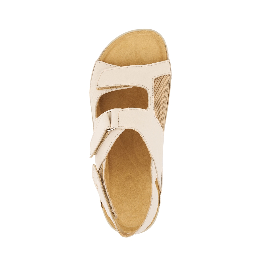 Women's leather sandals for bunions Bianka cream