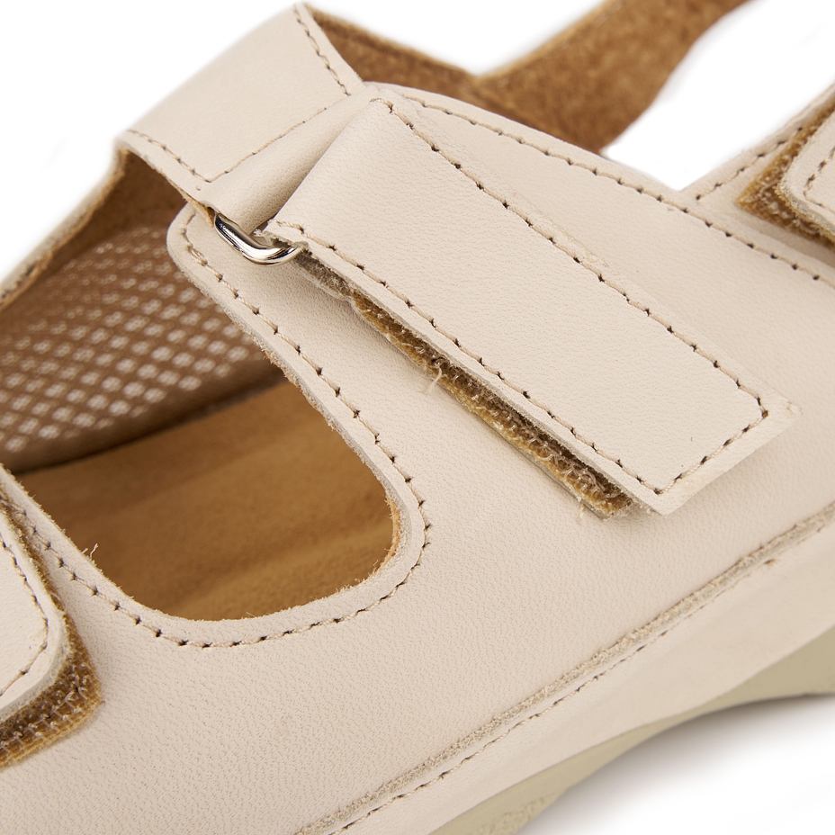 Women's leather sandals for bunions Bianka cream