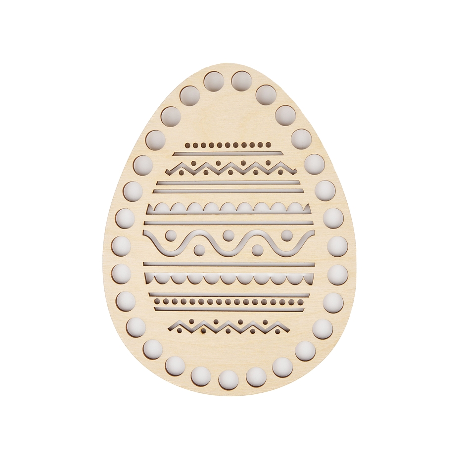 4 pcs of wooden Easter eggs with holes for creation
