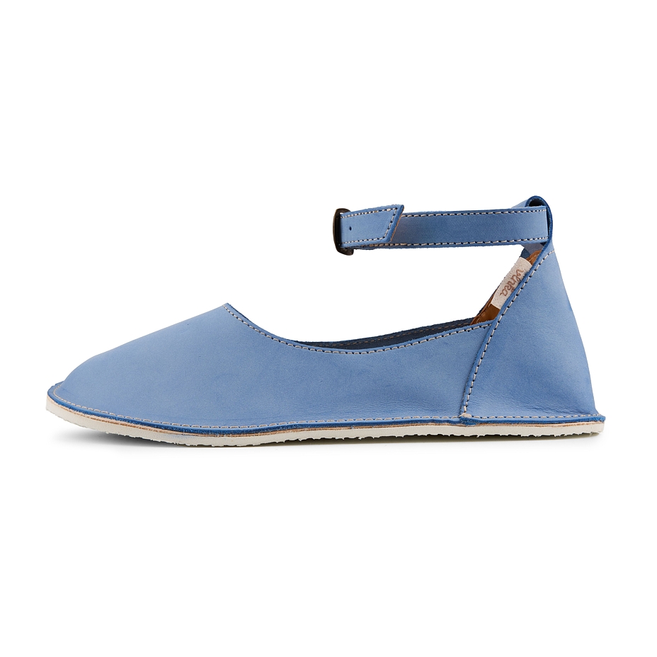 Women's barefoot leather sandals Mildred blue