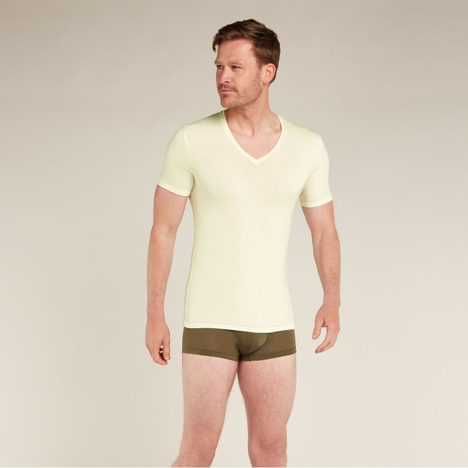 Men's T-shirt Merino 150 Anatomica SS V Icebreaker Undyed