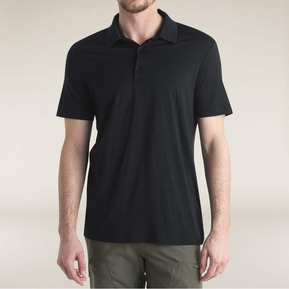 Men's polo shirt Merino 150 Tech Lite SS Polo Icebreaker black