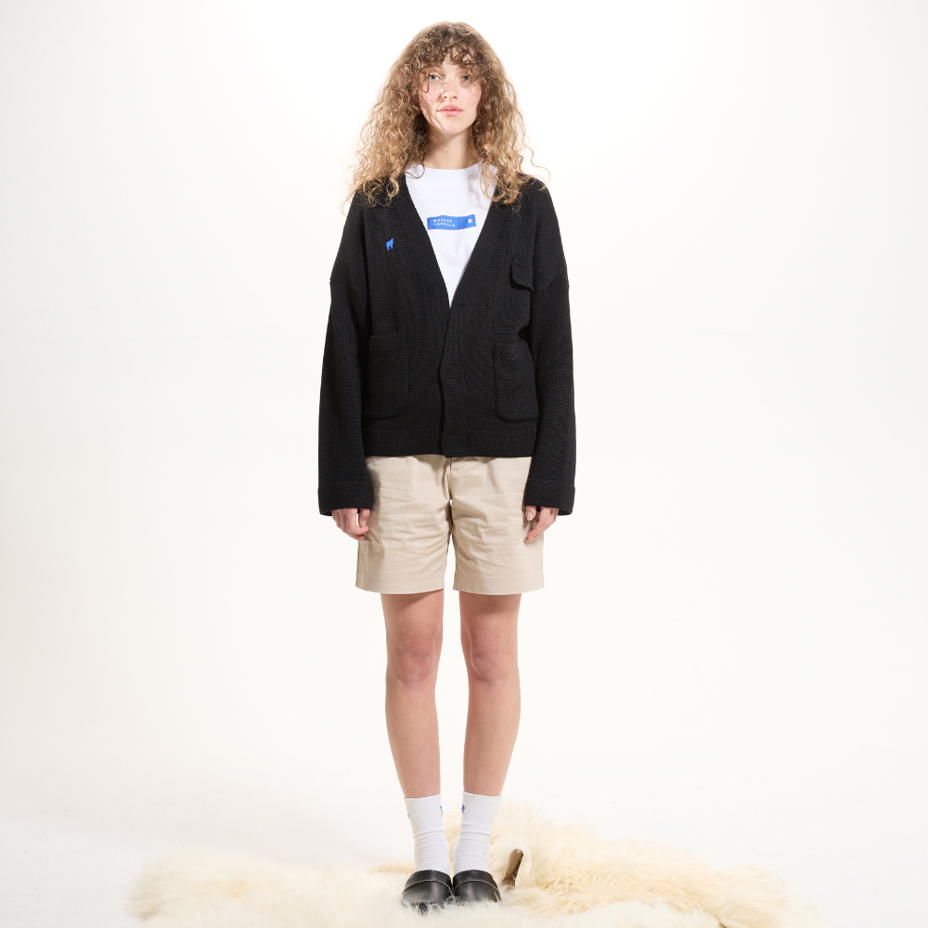 Merino Woolee Capsule wool cardigan black