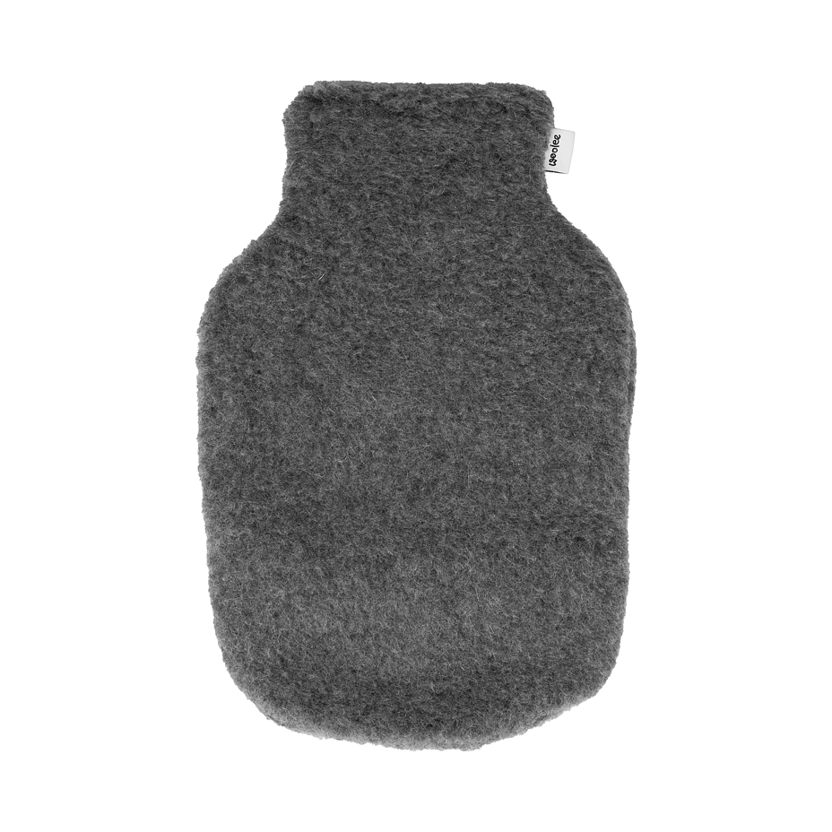 Woolen cover for hot water bottle gray