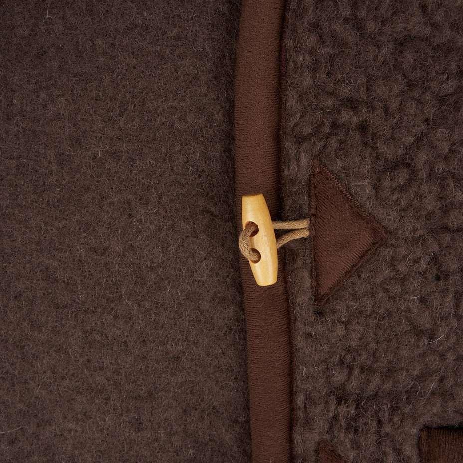 Children's sheep wool vest with buttons brown