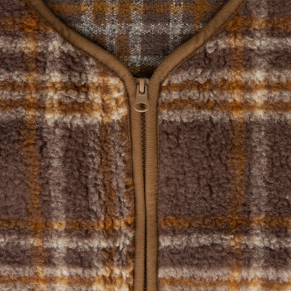 Women's wool jacket checkered brown