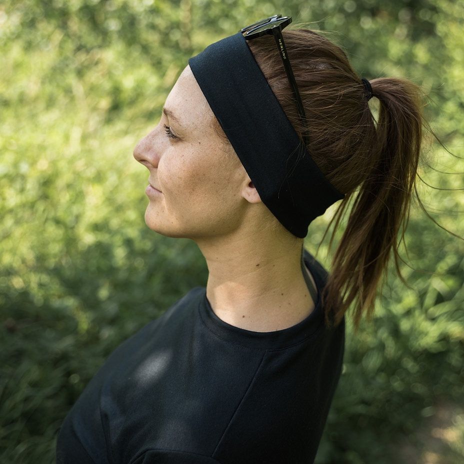 Thin Merino headband Woolee black