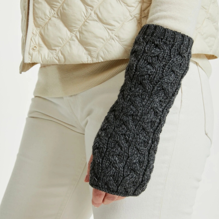 Wool winter hand warmers Supersoft Merino dark grey