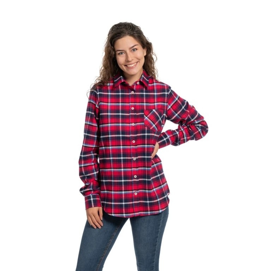 Women's checkered flannel shirt red