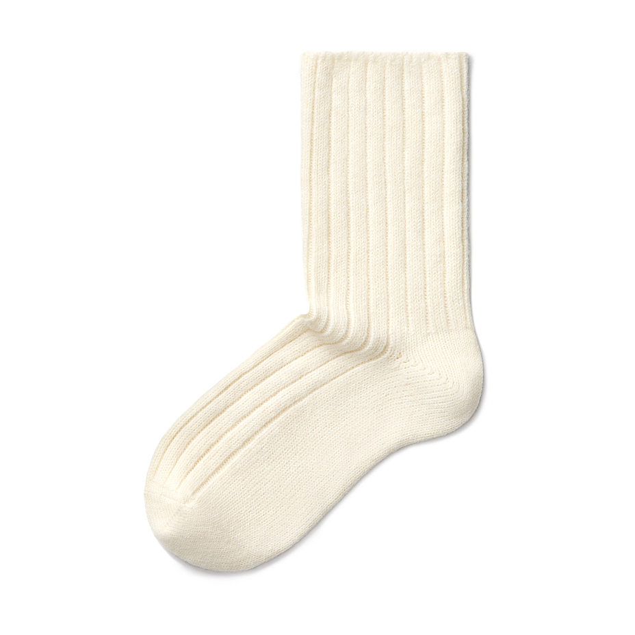 Loose Top Merino Socks White