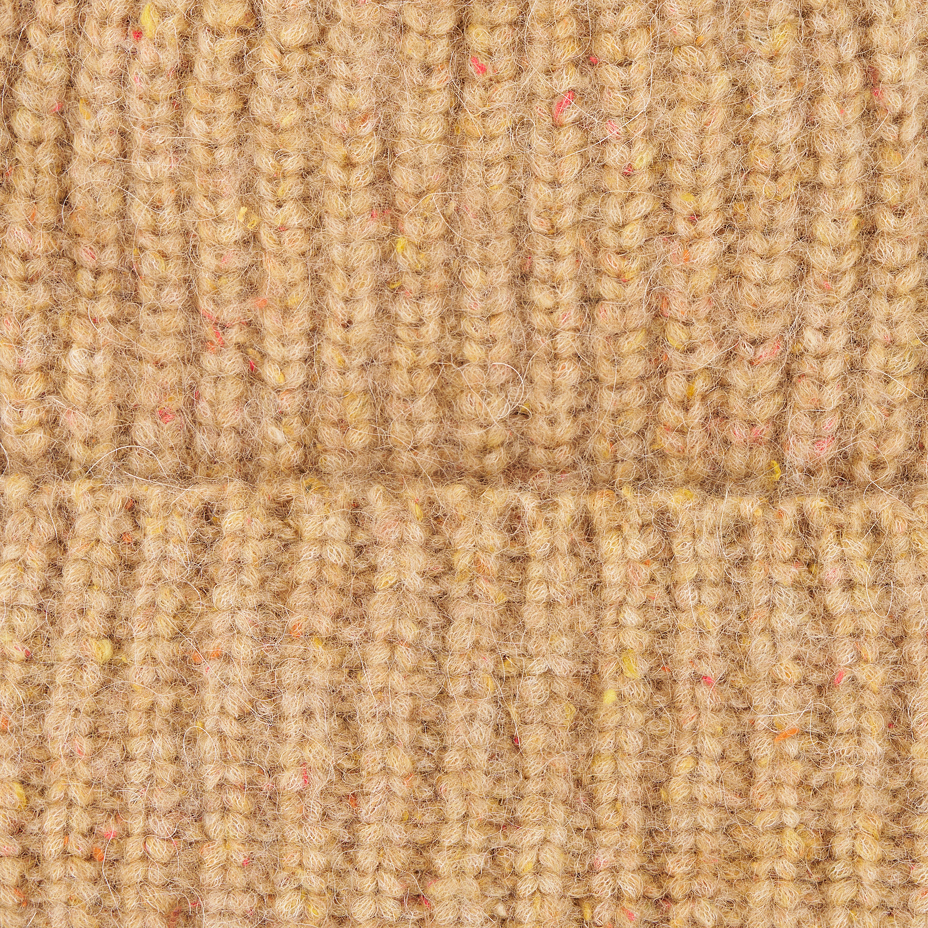 Alpaca wool cap with silk Gru beige