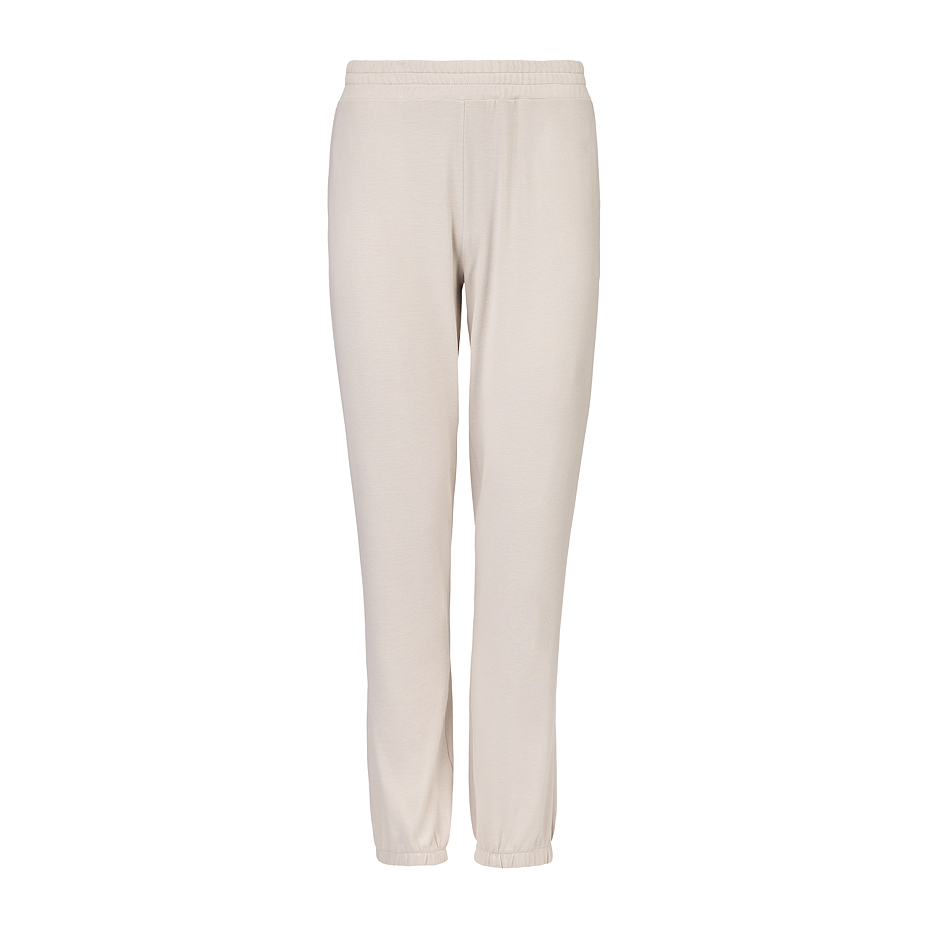Women's elastic waistband sweatpants with Merino wool beige