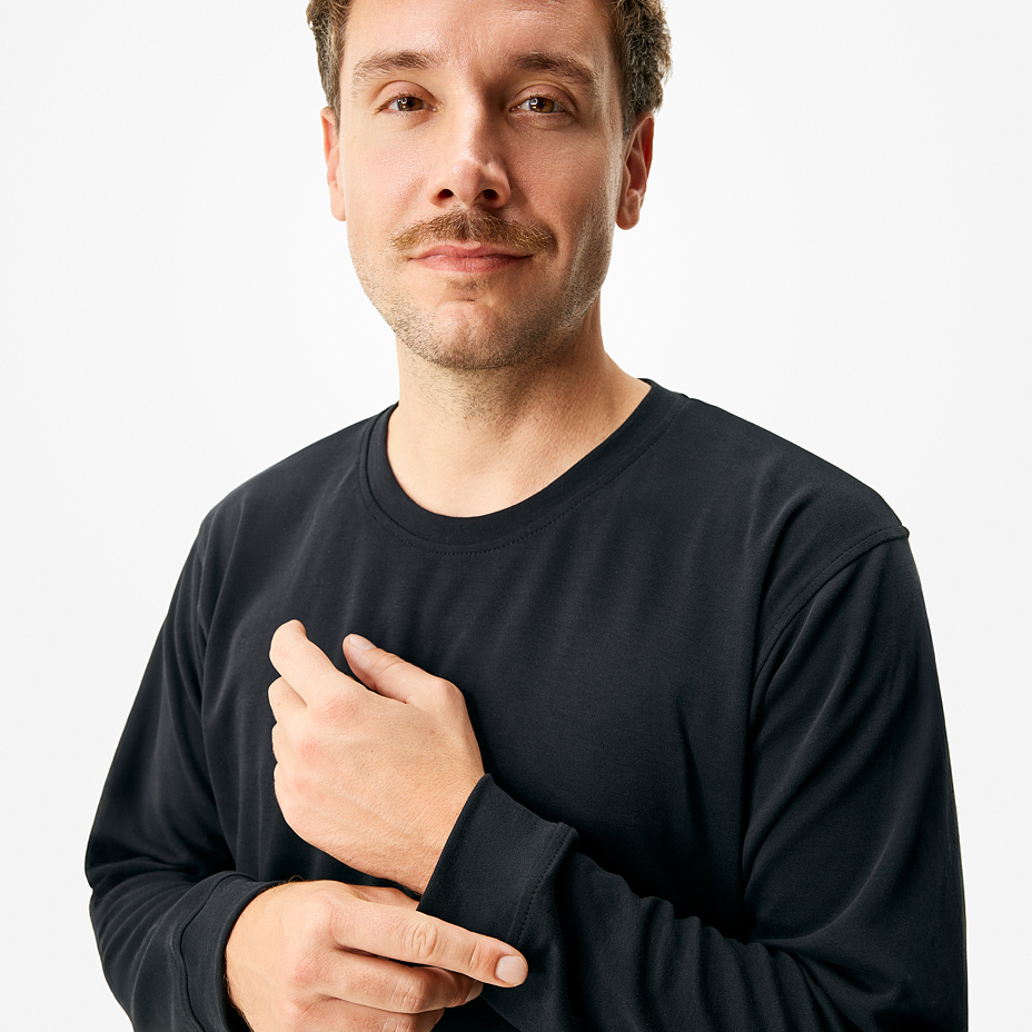 Men's sweatshirt with Merino wool black