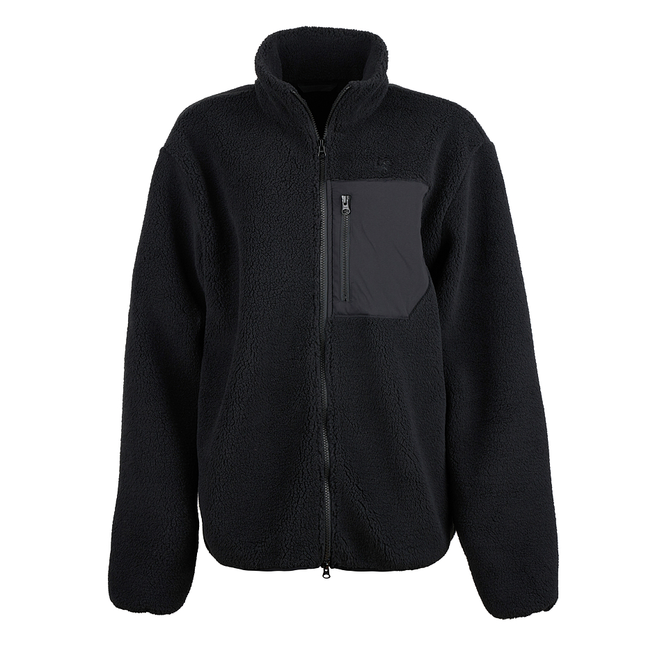 Men's fleece sweatshirt with two-way zipper black