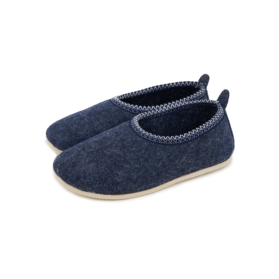 Children's wool felt slippers Mika blue