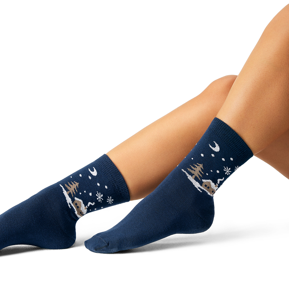 Christmas cotton socks silent night