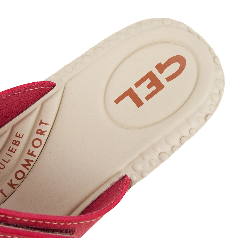 Milena women's gel wedge slides red