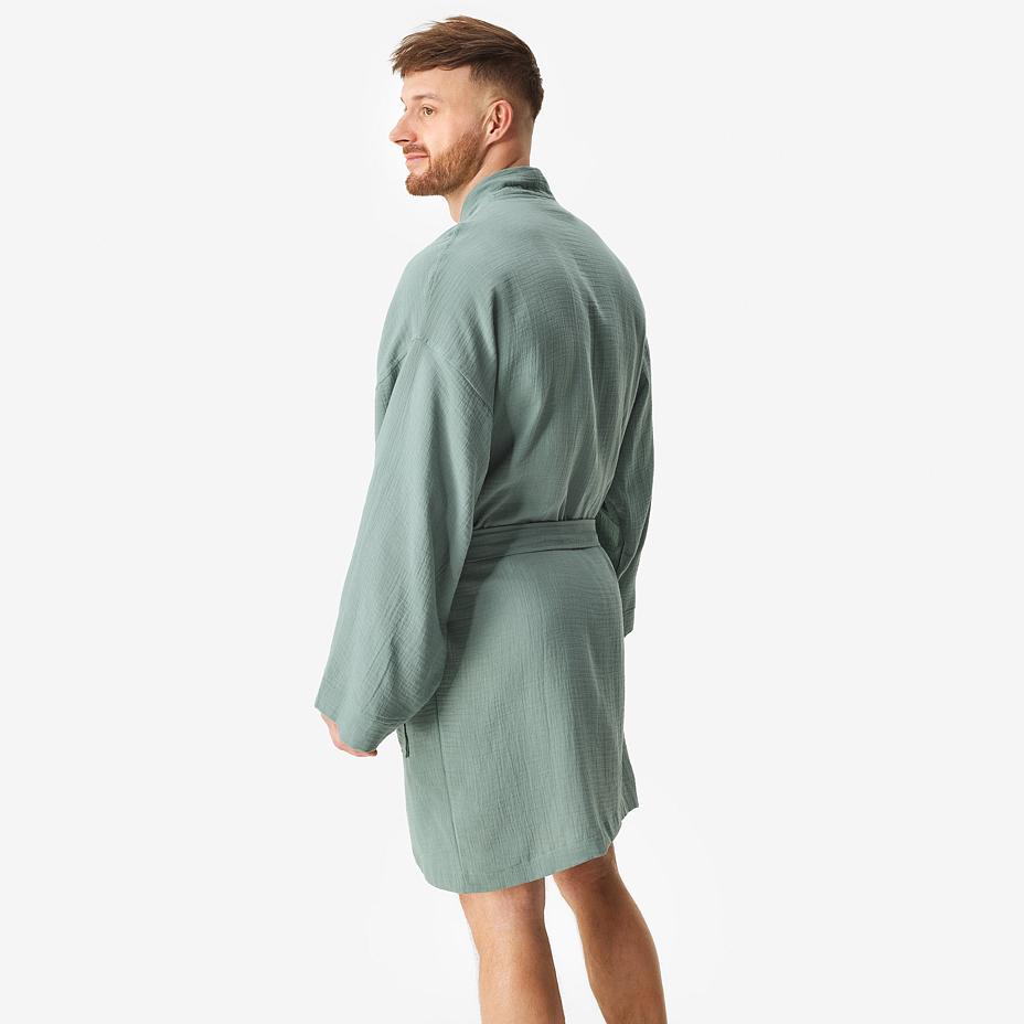 Muslin bathrobe green