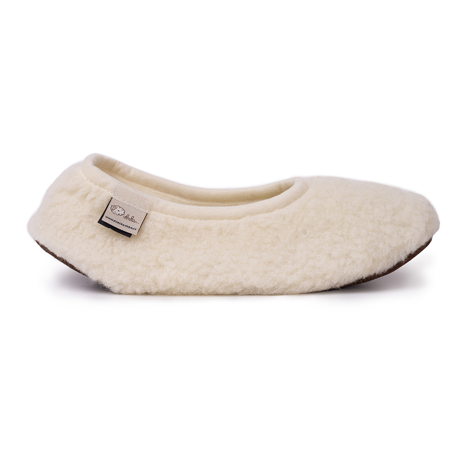Kids’ Wool Ballerina Pumps Natural