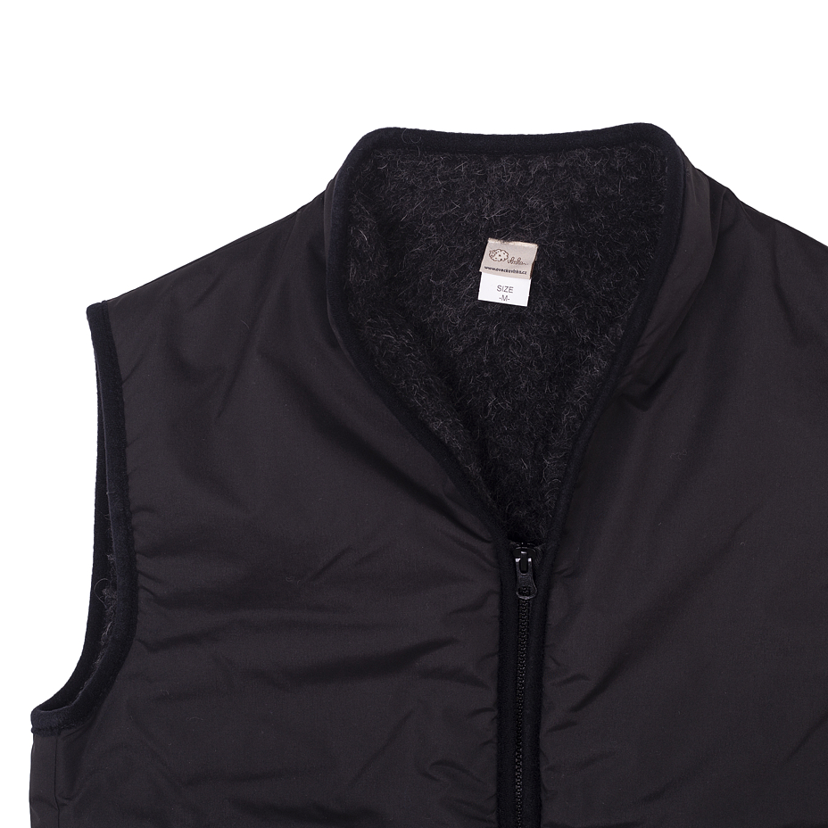 Waterproof Vest with Wool Lining Black