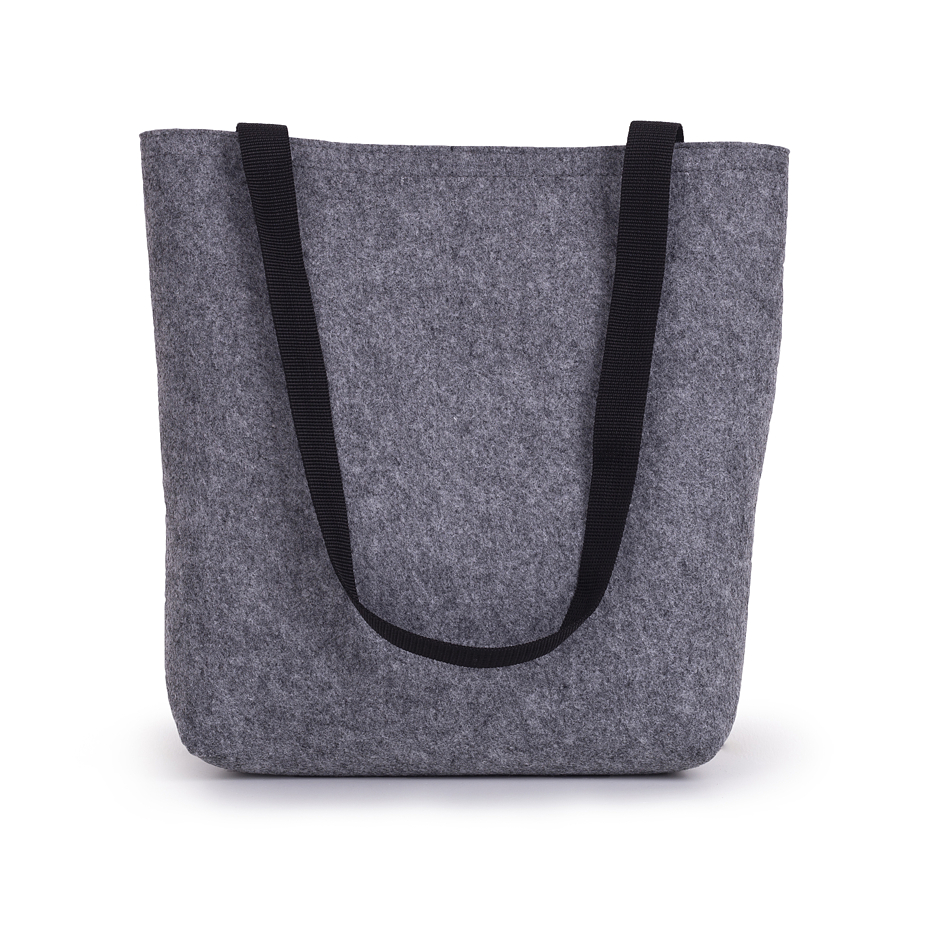 Felt Tote Bag with Long Straps Grey