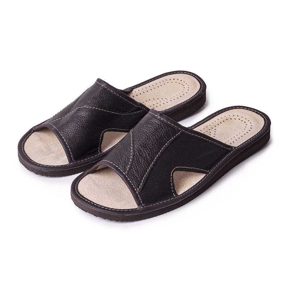 Men's Open-Toe Leather Summer Slip-on Shoes