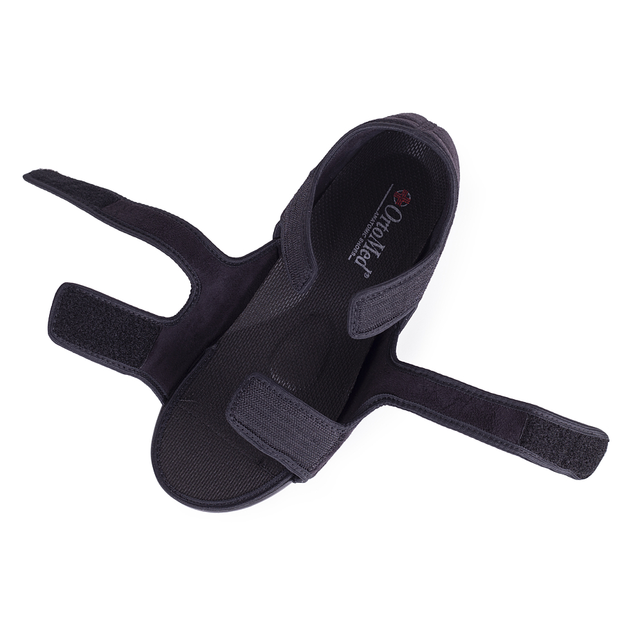 Open-Toe Wide Access Bandage Shoes Black