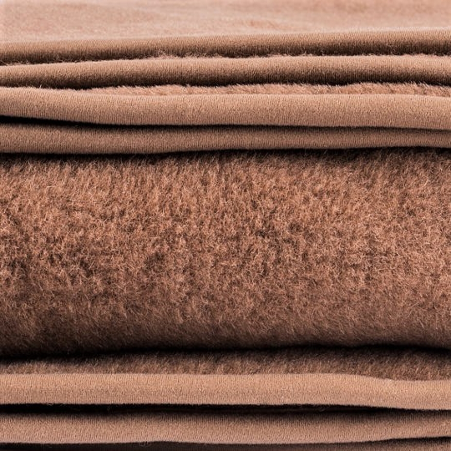 Single-Layer Wool Blanket Brown