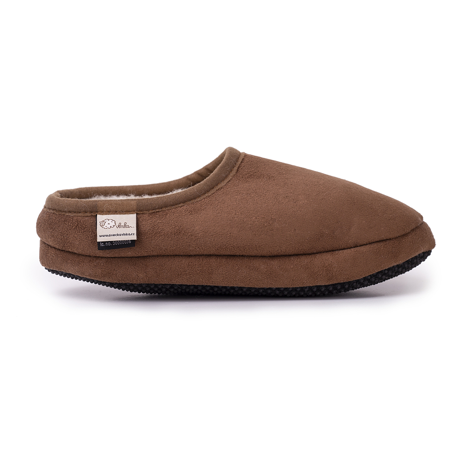 Suede Slippers with Wool Lining