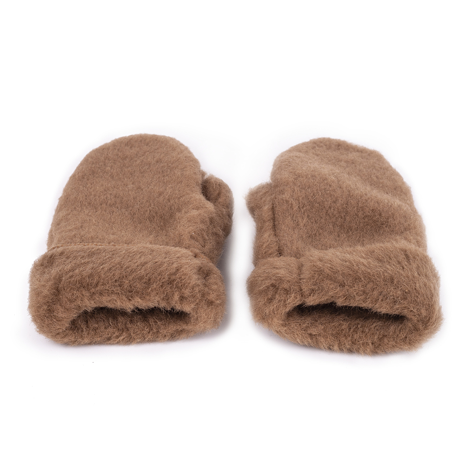 Wool Mittens Brown