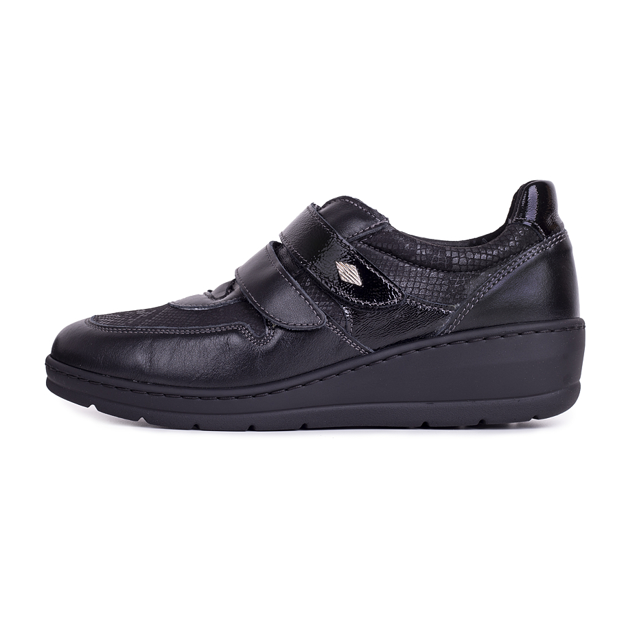 Women's Stela Leather Velcro Shoes Black