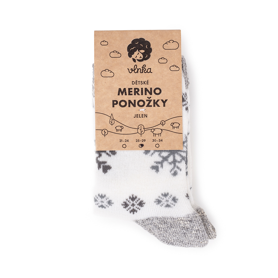 Kids’ Merino Wool Socks Grey Deer