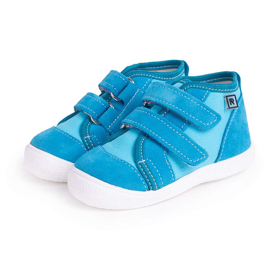 Kids’ leather velcro sneakers Kuku Blue