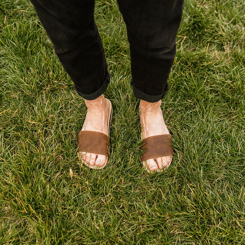 Men's Trepky Orthopaedic Cork Sliders Brown
