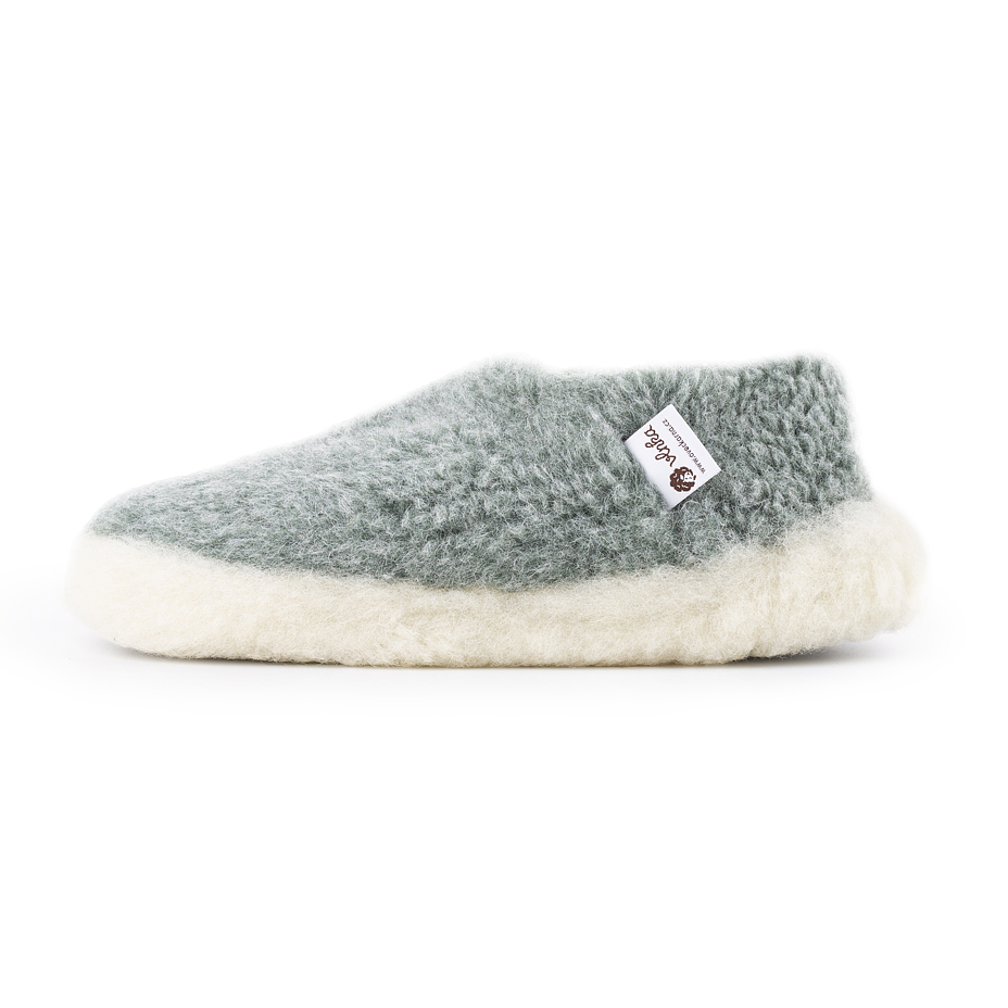 Wool ankle slipper boots Green