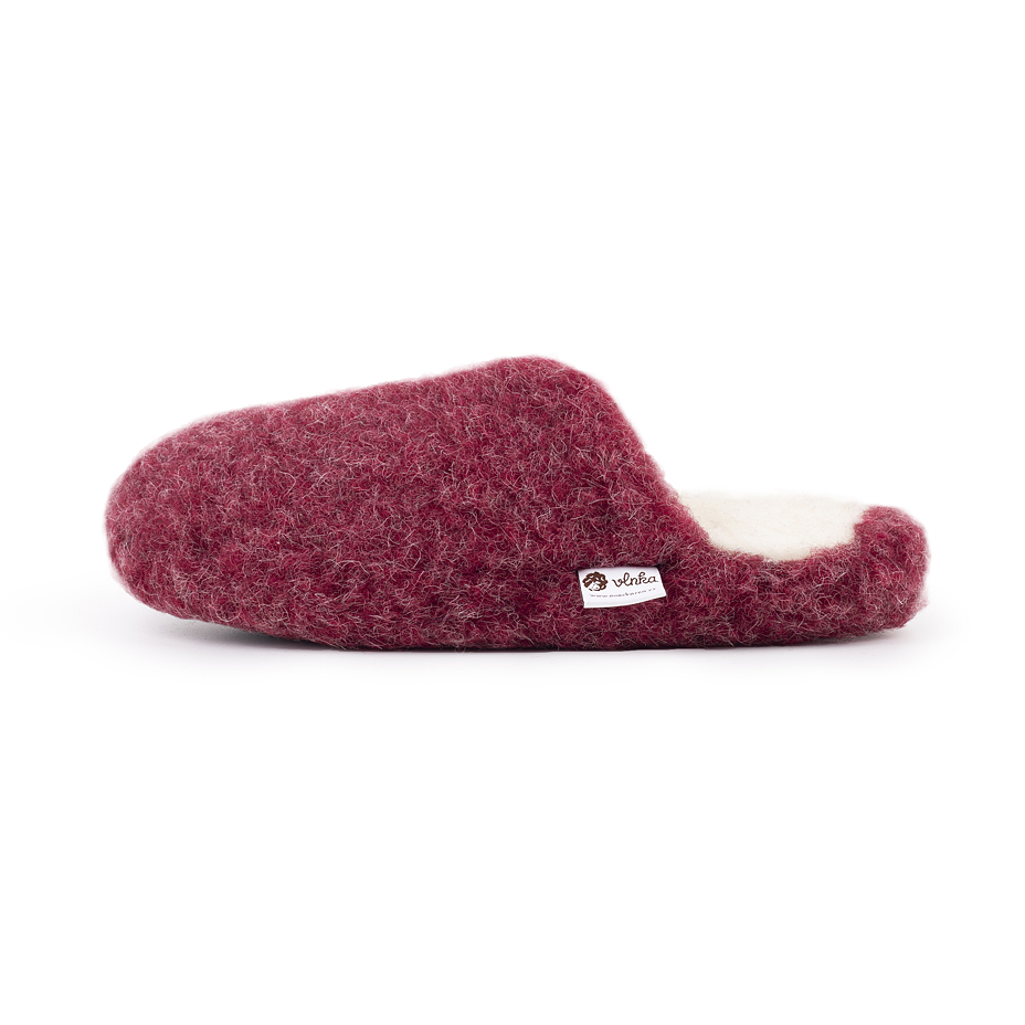 Wool TV slippers Red
