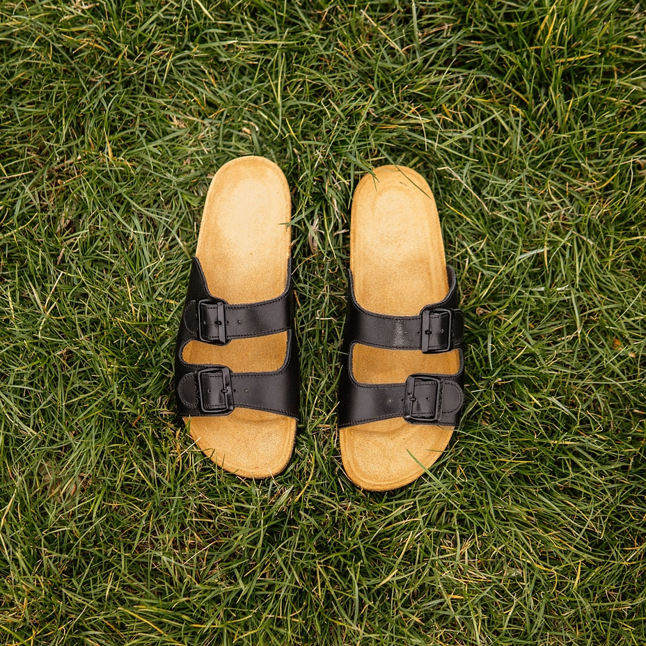 Men's  Alex Orthopaedic Cork Sliders Black