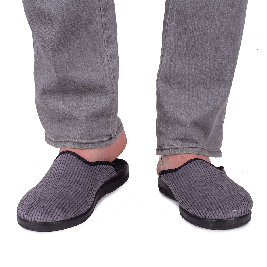 Men's Coruroy Slippers Grey