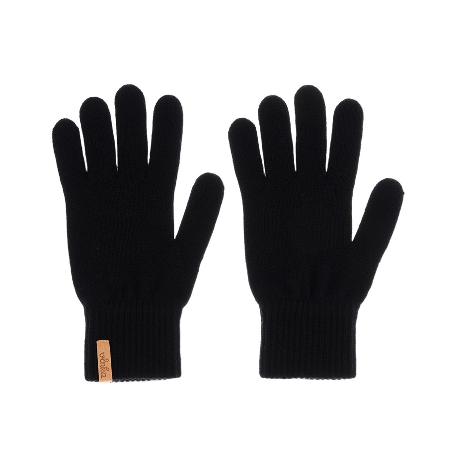 Finger Merino wool gloves Black